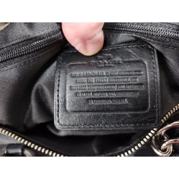 AUTHENTIC Coach F33806 Colette Smooth Black Leather Satchel Purse-EUC - Picture 8 of 13